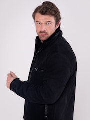Lakeland Leather Black Buccaneer Suede Finish Sheepskin Racer Jacket - Image 7 of 9