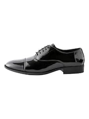 Black Wide Fit Patent Oxford Toe Cap Shoes - Image 7 of 7