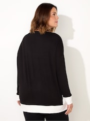 Live Unlimited Black and White Curve Jersey Contrast Top - Image 5 of 5
