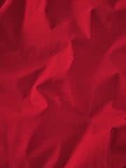 Red Cotton Rich Plain Duvet Cover and Pillowcase Set - Image 4 of 4