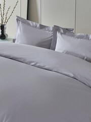 Silver Pure 100% Cotton 144 Thread Count Duvet Cover and Pillowcase Set - Image 3 of 5