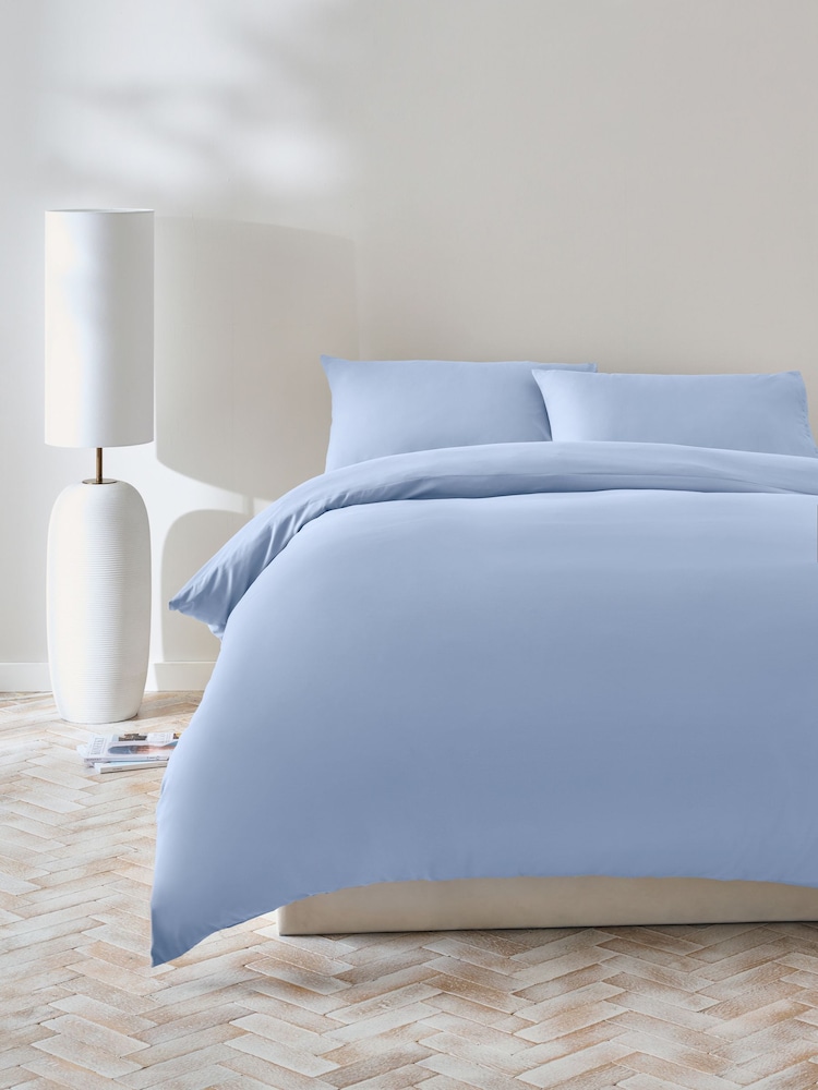 Pale Blue Non Iron Simply Soft Microfibre Duvet Cover and Pillowcase Set - Image 1 of 4 Pale Blue Non Iron Simply Soft Microfibre Duvet Cover and Pillowcase Set - Image 1 of 4