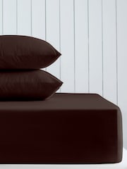 Chocolate Brown Cotton Rich Deep Fitted Sheet - Image 1 of 2