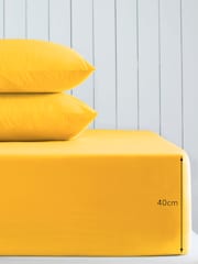 Bright Yellow Cotton Rich Extra Deep Fitted Bed Sheet - Image 2 of 2