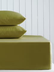 Moss Green Cotton Rich Extra Deep Fitted Bed Sheet - Image 1 of 2