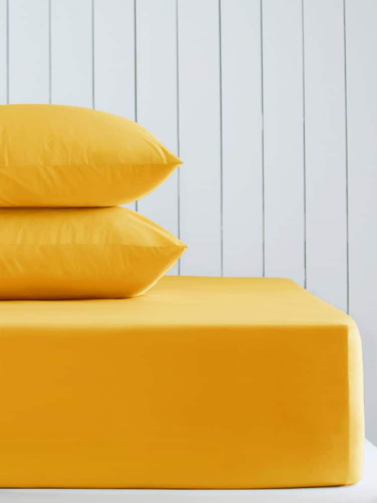 Bright Yellow Cotton Rich Deep Fitted Sheet - Image 1 of 2