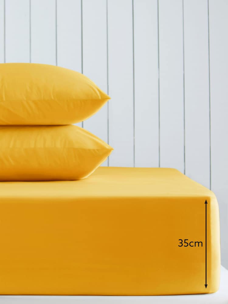 Bright Yellow Cotton Rich Deep Fitted Sheet - Image 2 of 2