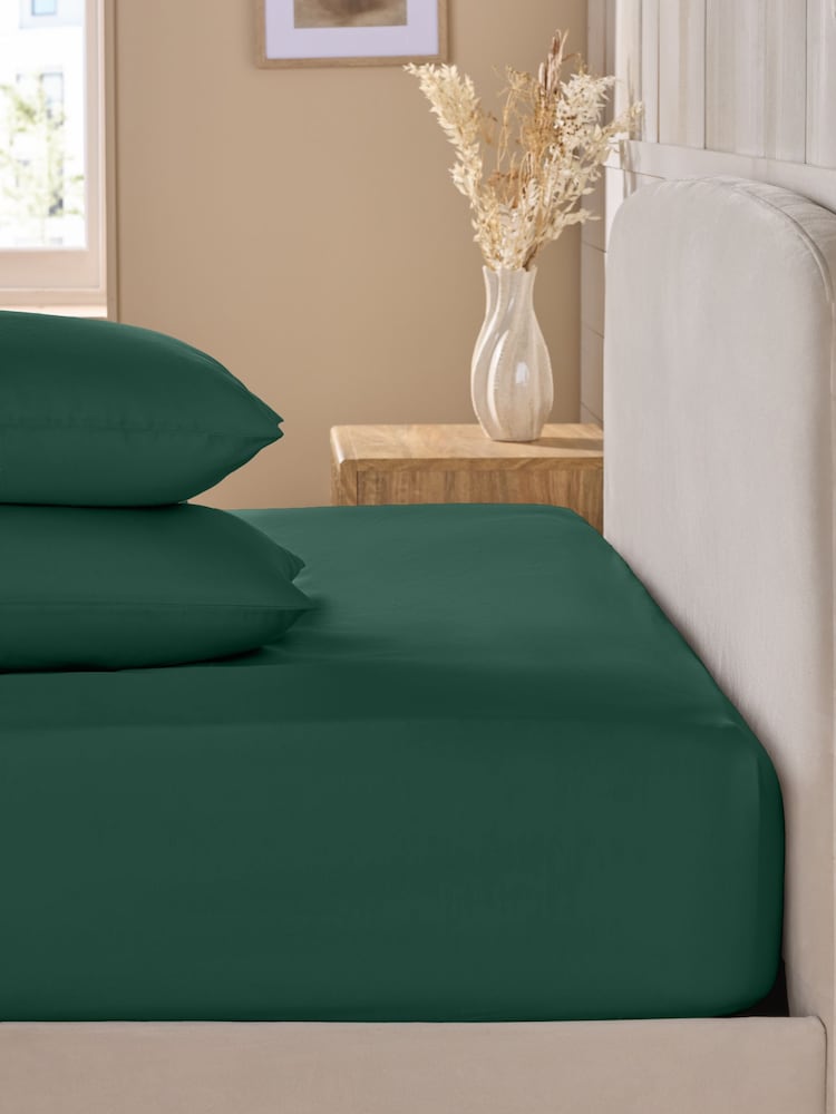 Teal Blue Cotton Rich Fitted Sheet - Image 1 of 1