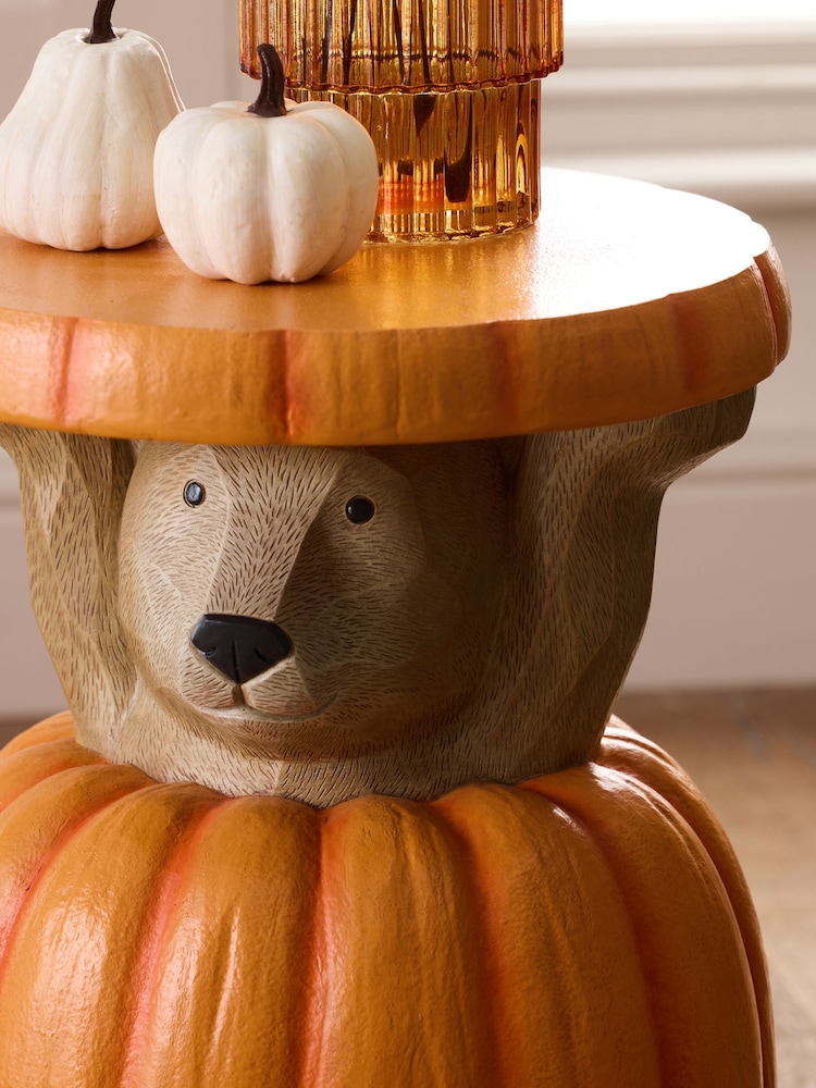 Orange Bertie Bear Pumpkin Shaped Side Table - Image 2 of 5 Orange Bertie Bear Pumpkin Shaped Side Table - Image 2 of 5