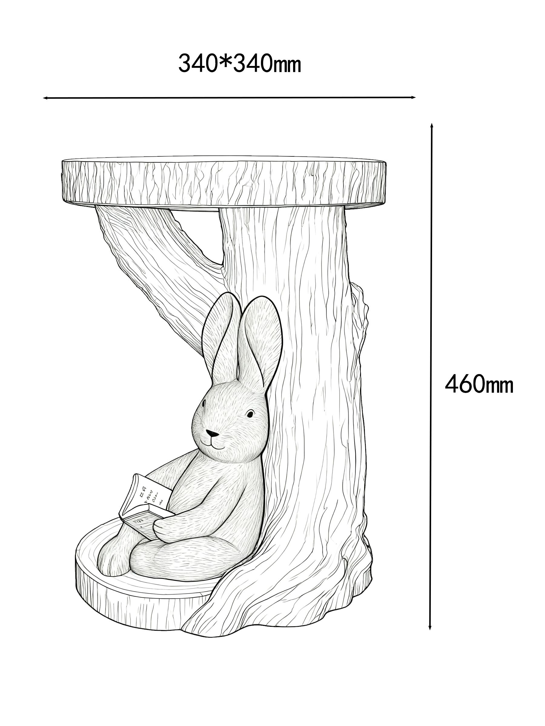 Buy Light Natural Rosie Rabbit Resin Side Table Suitable For Outdoor ...