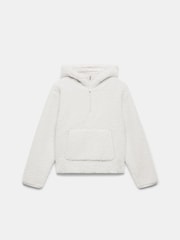 Mint Velvet White Borg Hooded Sweatshirt - Image 6 of 7