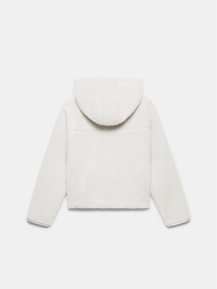 Mint Velvet White Borg Hooded Sweatshirt - Image 7 of 7