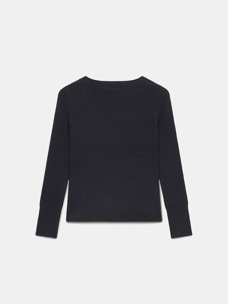 Mint Velvet Black Asymmetric Button Jumper - Image 7 of 7