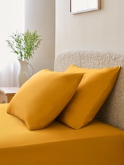 Set of 2 Bright Yellow Cotton Rich Pillowcases - Image 1 of 3