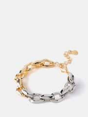 Mint Velvet Gold Mixed Metal Chain Bracelet - Image 1 of 2