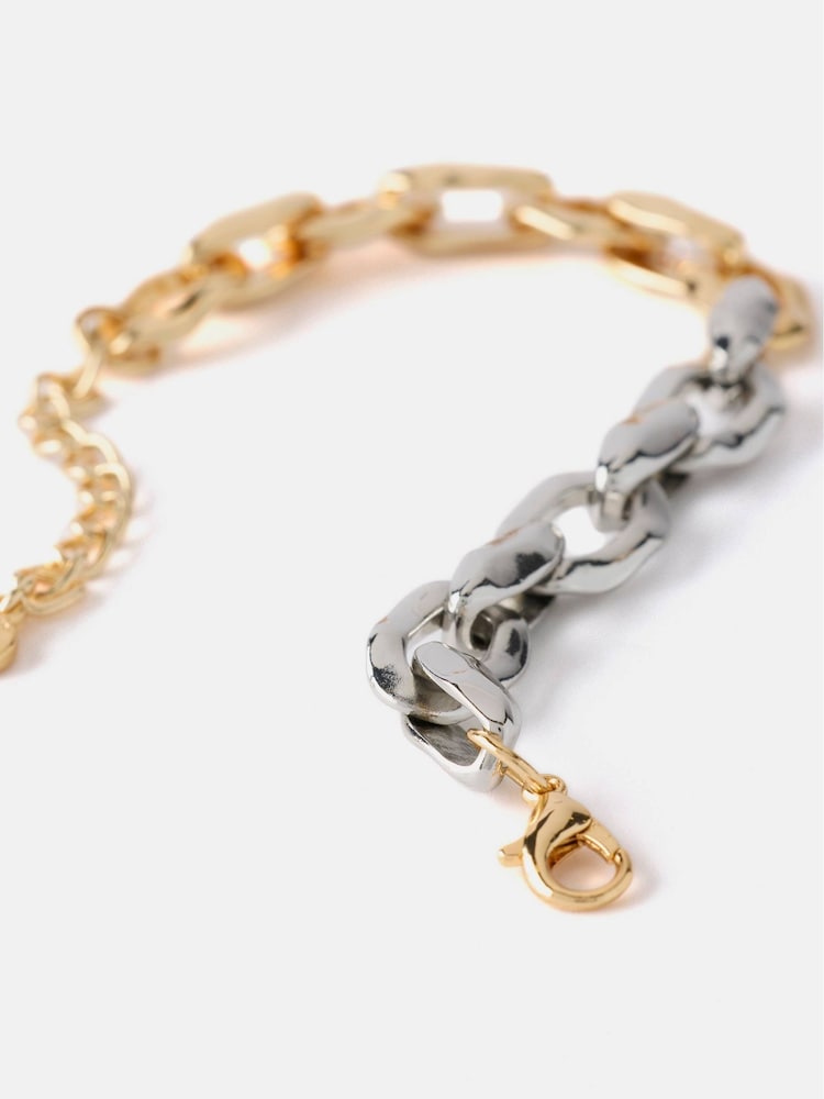 Mint Velvet Gold Mixed Metal Chain Bracelet - Image 2 of 2