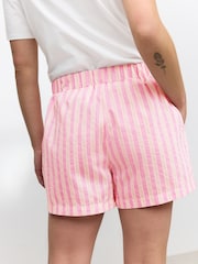 Pink Stripe Maternity Pull On Shorts - Image 3 of 8
