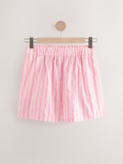 Pink Stripe Maternity Pull On Shorts - Image 6 of 8