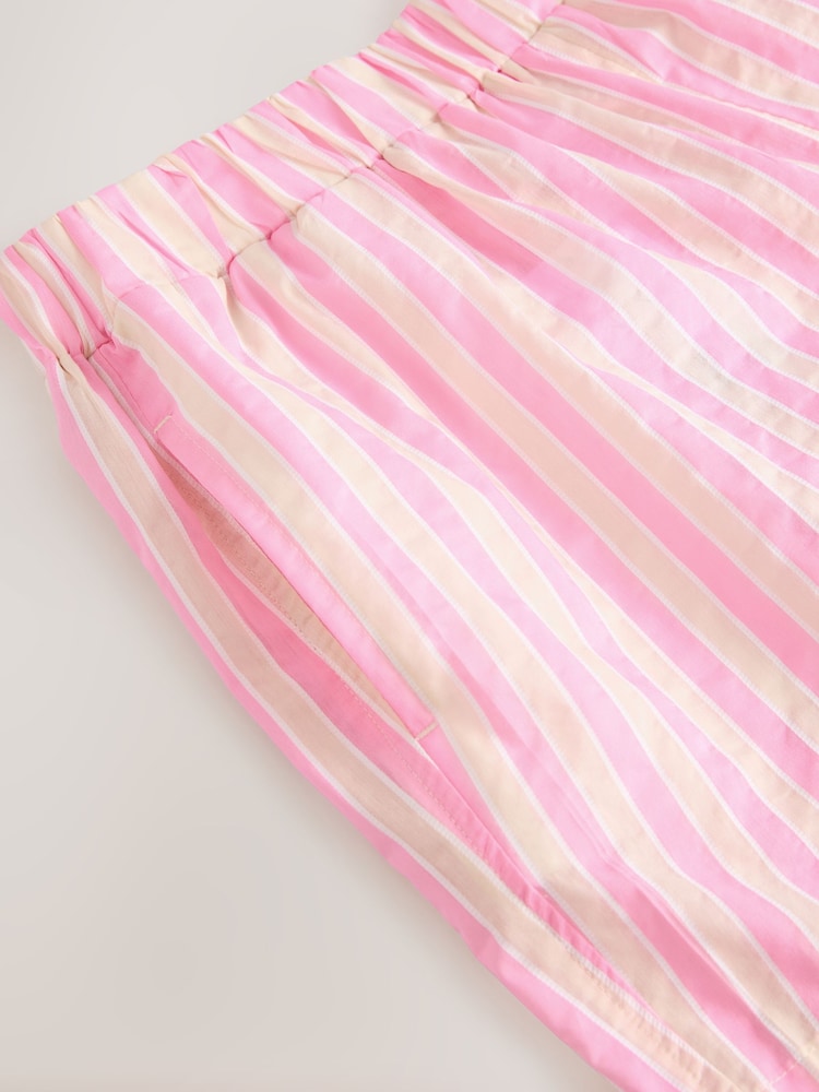 Pink Stripe Maternity Pull On Shorts - Image 7 of 8