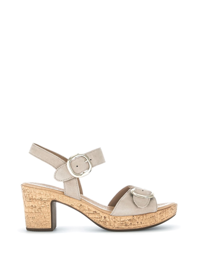 Gabor Fantastica Oak Suede White Sandals - Image 1 of 5