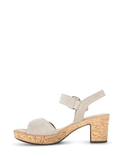 Gabor Fantastica Oak Suede White Sandals - Image 2 of 5