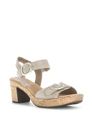 Gabor Fantastica Oak Suede White Sandals - Image 3 of 5