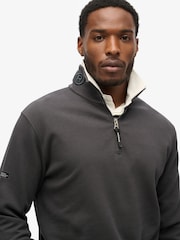 Superdry Grey Utility Logo Henley 100% Cotton Sweatshirt - Image 3 of 3
