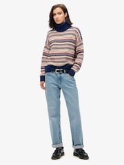 Superdry Blue Textured Stripe Pattern Jumper - Image 2 of 3