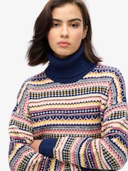 Superdry Blue Textured Stripe Pattern Jumper - Image 3 of 3
