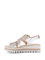 Gabor Natural Amarillo Puder Metallic Leather Sandals - Image 2 of 5