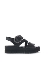 Gabor Amarillo Black Leather Sandals - Image 1 of 5