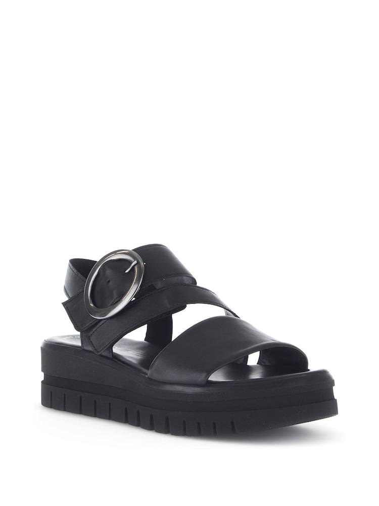 Gabor Amarillo Black Leather Sandals - Image 2 of 5