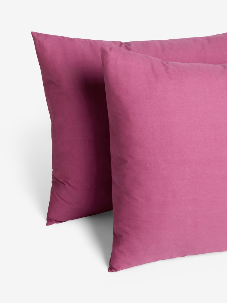 Set of 2 Berry Pink Cotton Rich Pillowcases - Image 1 of 4 Set of 2 Berry Pink Cotton Rich Pillowcases - Image 1 of 4
