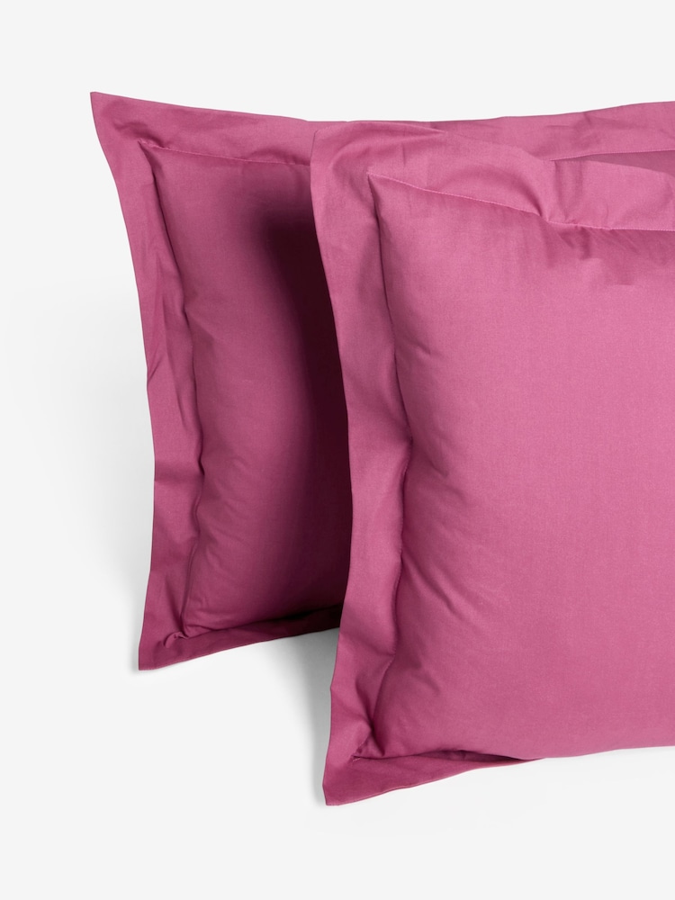 Set of 2 Berry Pink Cotton Rich Pillowcases - Image 2 of 4 Set of 2 Berry Pink Cotton Rich Pillowcases - Image 2 of 4