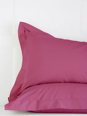 Set of 2 Berry Pink Cotton Rich Pillowcases - Image 3 of 4