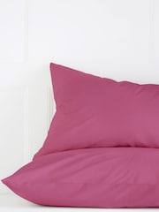 Set of 2 Berry Pink Cotton Rich Pillowcases - Image 4 of 4