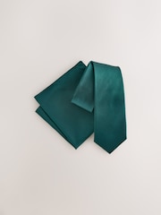 Vert forêt - Standard - Cravate de soie et ensemble de place de poche - Image 1 de 1