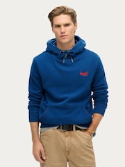 Superdry Blue Essential Slim Fit Logo Hoodie - Image 1 of 3