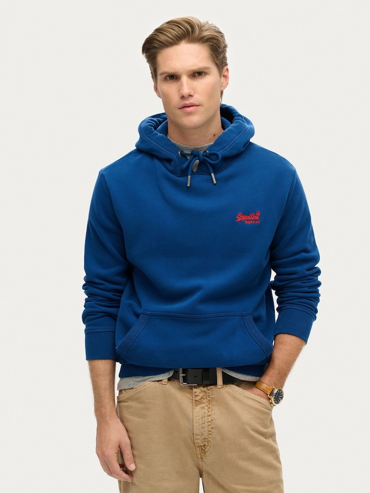 Blau - Superdry Essential Slim-Fit-Hoodie mit Logo - Bild 1 von 3 Blau - Superdry Essential Slim-Fit-Hoodie mit Logo - Bild 1 von 3