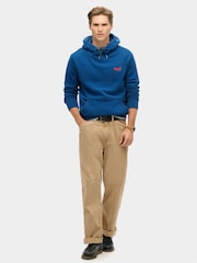 Superdry Blue Essential Slim Fit Logo Hoodie - Image 2 of 3