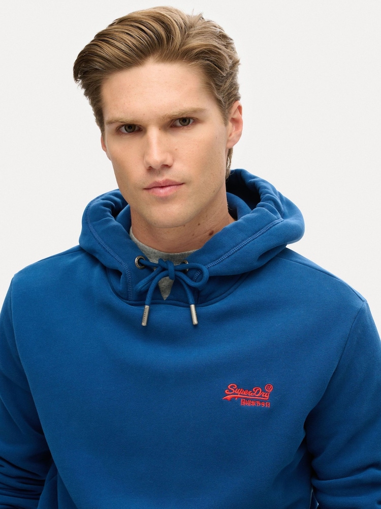 Blau - Superdry Essential Slim-Fit-Hoodie mit Logo - Bild 3 von 3 Blau - Superdry Essential Slim-Fit-Hoodie mit Logo - Bild 3 von 3