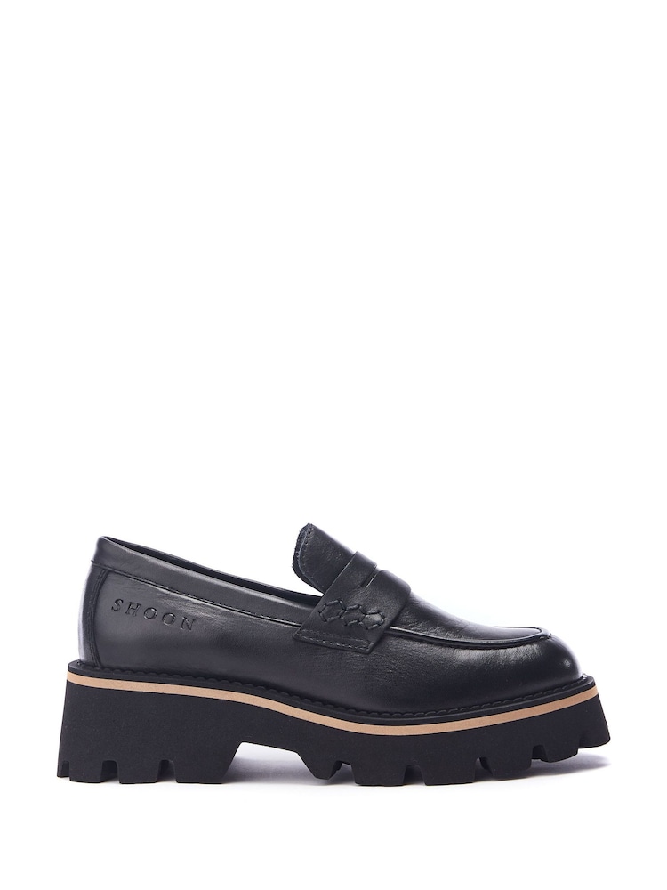 Moda in Pelle Sh Albury Chunky Sole Leather Black Loafers - Image 2 of 5 Moda in Pelle Sh Albury Chunky Sole Leather Black Loafers - Image 2 of 5