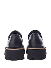 Moda in Pelle Sh Albury Chunky Sole Leather Black Loafers - Image 4 of 5