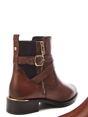 Moda in Pelle Oloron Buckle Detail Smart Leather Brown Ankle Boots - Image 2 of 4