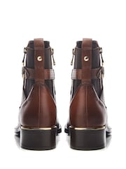 Moda in Pelle Oloron Buckle Detail Smart Leather Brown Ankle Boots - Image 4 of 4