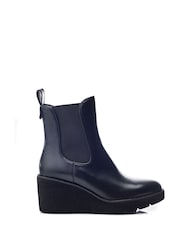Moda in Pelle Allby Wedge Heel Chelsea Black Boots - Image 1 of 4
