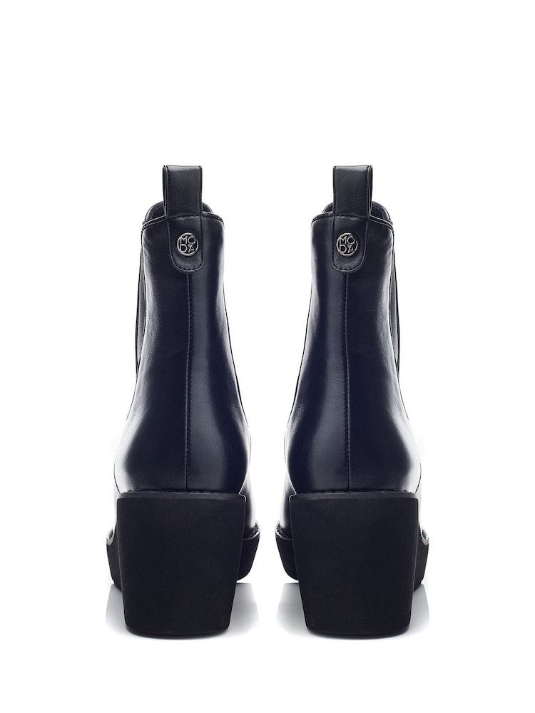 Moda in Pelle Allby Wedge Heel Chelsea Black Boots - Image 3 of 4