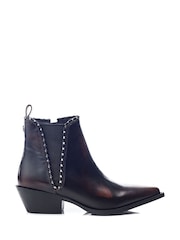 Moda in Pelle Perah V-Studded Elastic Gusset Western Style Ankle Boots - Image 1 of 4