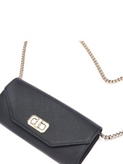 Moda in Pelle Boston Purse Style Black Bag With Chain - Image 4 of 4