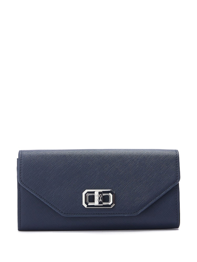 Moda in Pelle Boston Purse Style Black Bag With Chain - Image 1 of 4